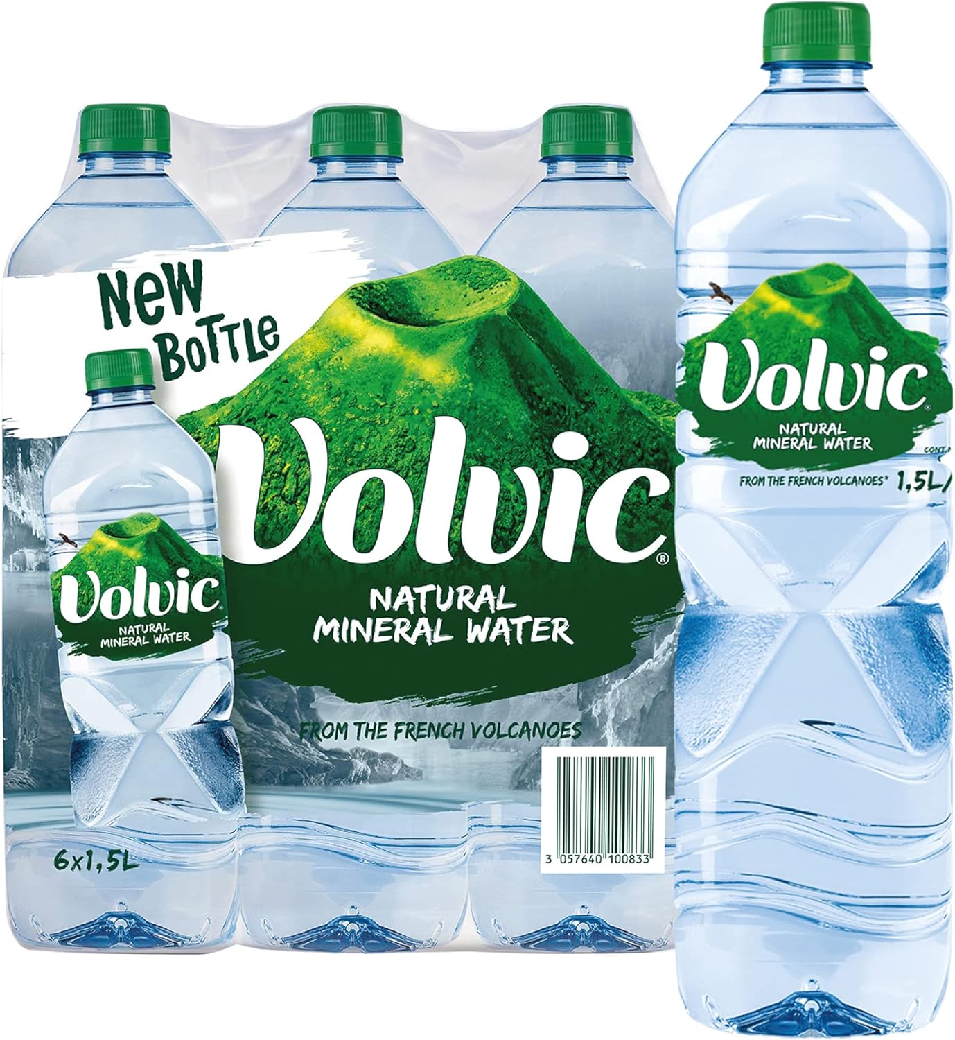 Volvic Natural Mineral Water - Case of 6 x 1.5L Bottles