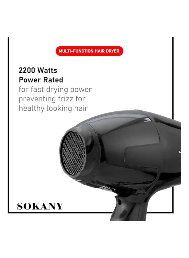 sokany Professional Hair Dryer -2200W Black - Image 4