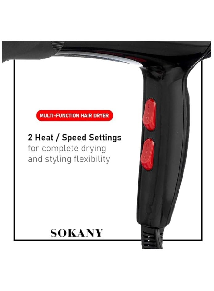 sokany Professional Hair Dryer -2200W Black - Image 3