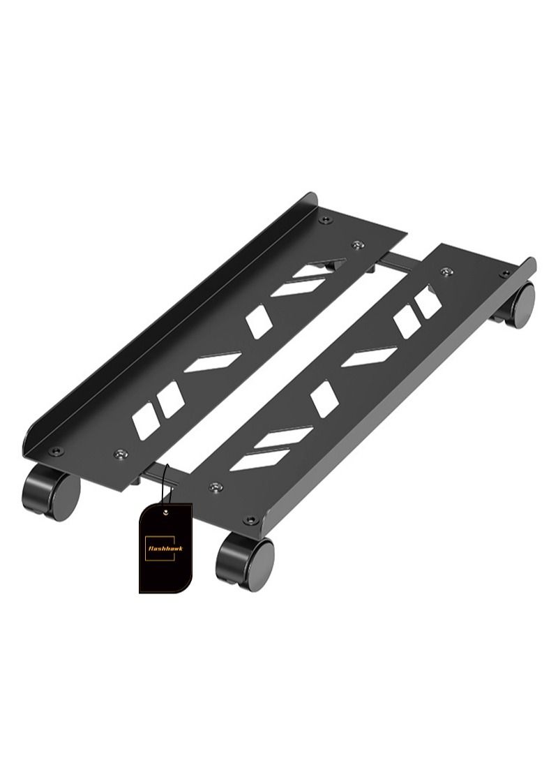 Flash Hawk Computer Tower Stand CPU Holder with Rolling Caster Wheels for Office Home - Image 1