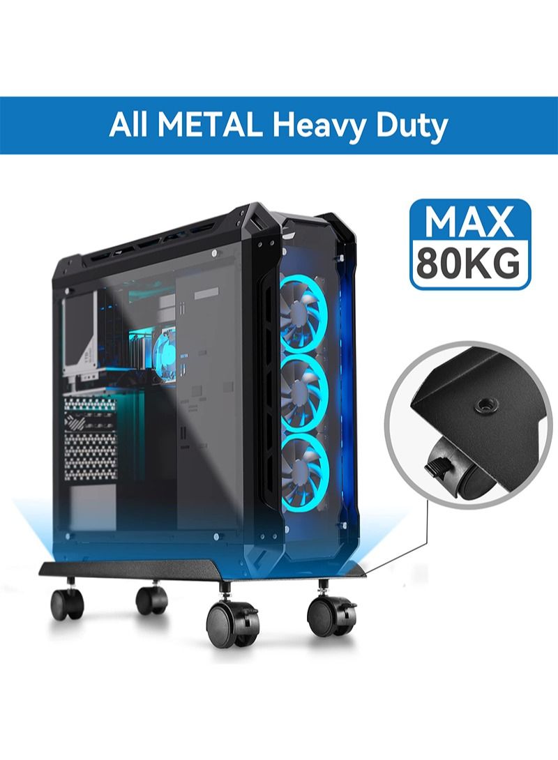 Flash Hawk Computer Tower Stand CPU Holder with Rolling Caster Wheels for Office Home - Image 4