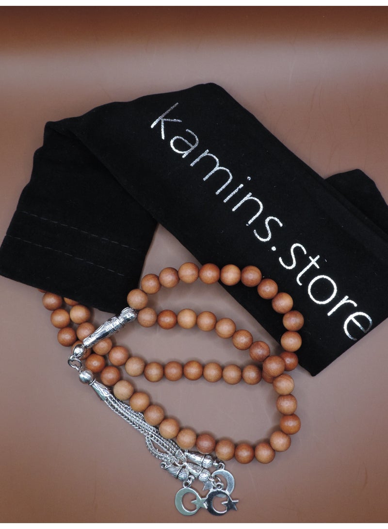 Kamins Collection 99-Bead Natural Sandalwood Tasbih (8mm) / The Complete Remembrance - Image 1