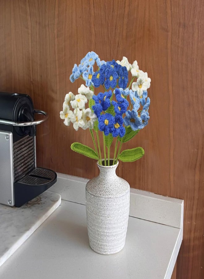 GhuaH 6 Pcs Crochet Flowers Bulk Forget Me Not Crochet Flower Gifts Blue Handmade Crocheted Flowers Bouquet DIY Home Decor for Mother's Day Birthday Wedding Women Moms Wives Friends - Image 5