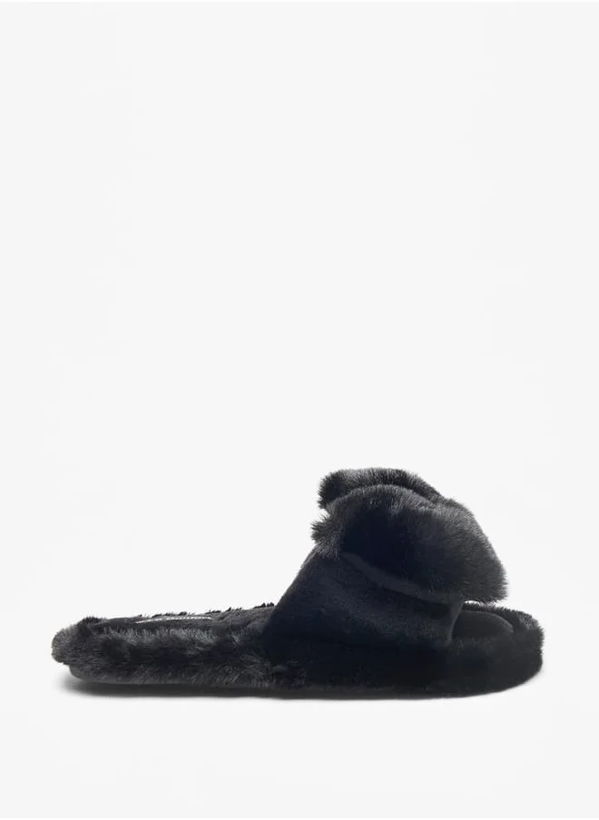 Le Confort Faux Fur Textured Bedroom Slippers