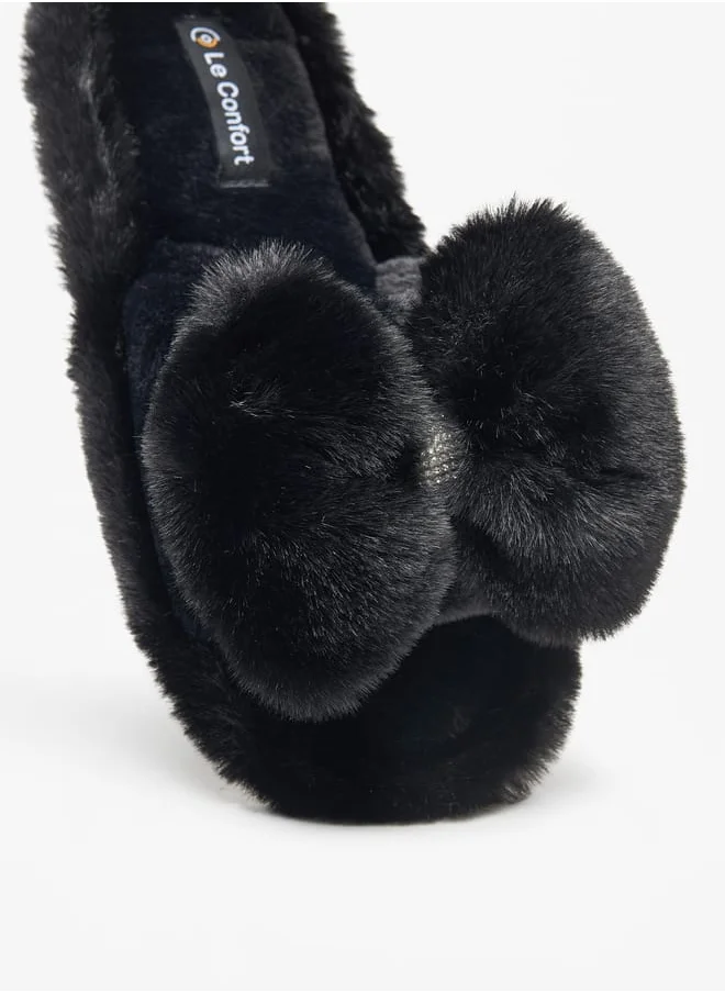 Le Confort Faux Fur Textured Bedroom Slippers