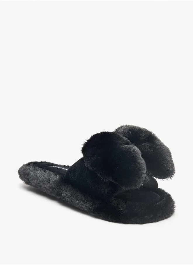 Le Confort Faux Fur Textured Bedroom Slippers