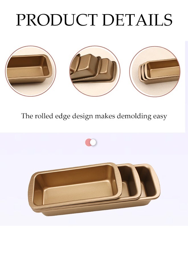 DUNISO 3 Pack Non-Stick Bread Loaf Pans Rectangular Cake Mold Pan Carbon Steel Oven Toast Box Rust Resistant Warp Free Bread Baking Tray for Baking Flawless Cakes, Loaves, Banana Bread and Date Palm Pound Cake  - Image 3