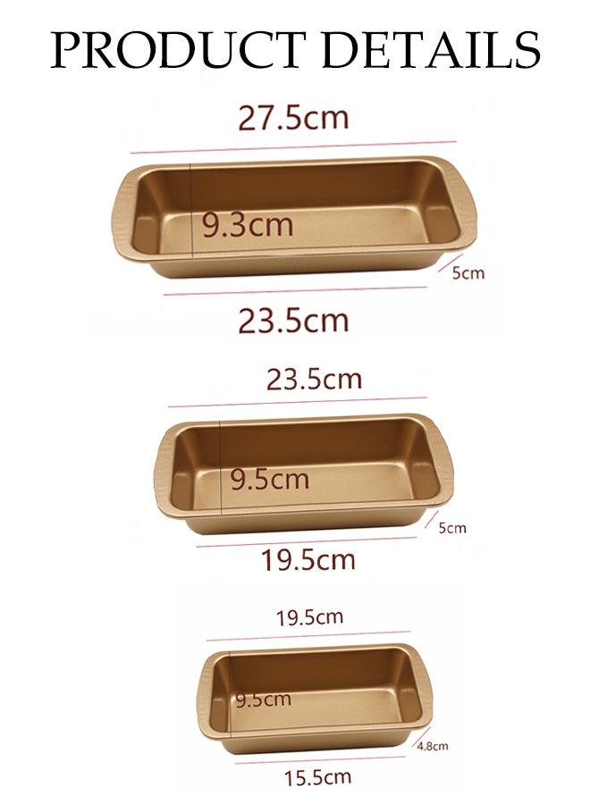 DUNISO 3 Pack Non-Stick Bread Loaf Pans Rectangular Cake Mold Pan Carbon Steel Oven Toast Box Rust Resistant Warp Free Bread Baking Tray for Baking Flawless Cakes, Loaves, Banana Bread and Date Palm Pound Cake  - Image 4