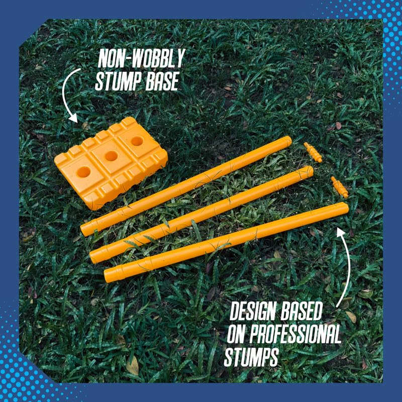 Lata Toys Powerstroke Senior Cricket Stumps Set - Full Size Plastic Wickets with Bails & Solid Base, Ideal for Kids (Age 8+), Adults, Perfect for Training, Gully & Club Cricket (Pack of 3 Stumps) - Image 4