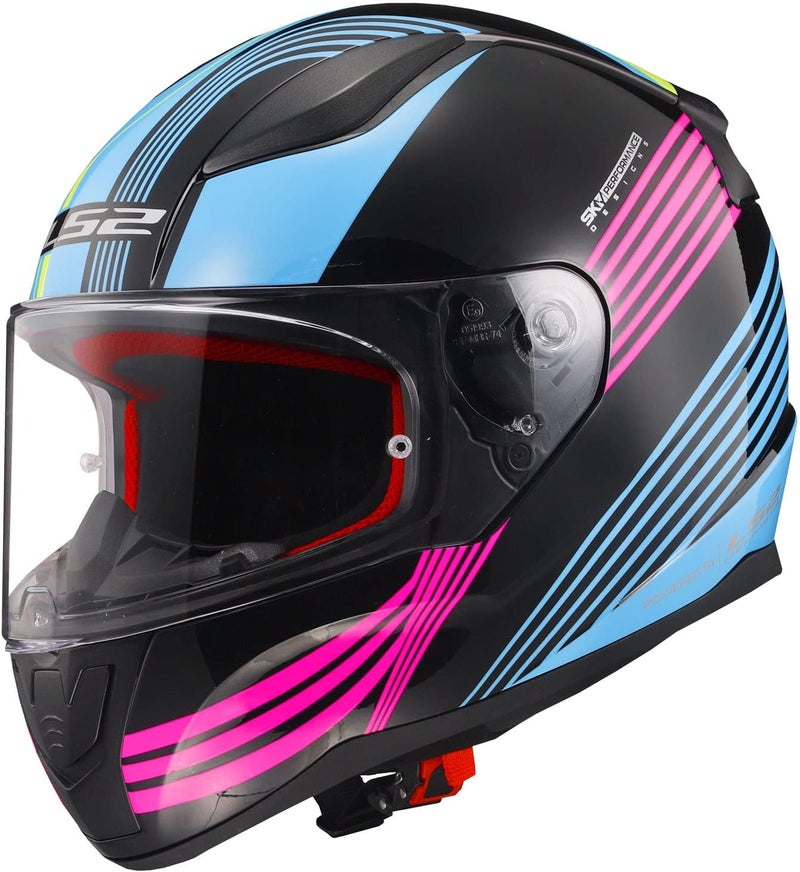LS2 Helmets Full Face Rapid Rad Street Helmet - Matte Light Blue/Pink (3X-Large) - Image 1