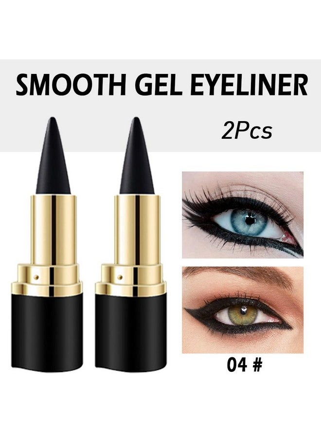 AMY'S DIARY - 2Pcs Black Gel Eyeliner Pencil Set,Natural Cream Eye Liner Waterproof Smudge Proof,Cat Eye Black Smokey Eyeshadow Stick Crayon,Goth Halloween Makeup,Delineador De Ojos Contra El Agua - Image 1