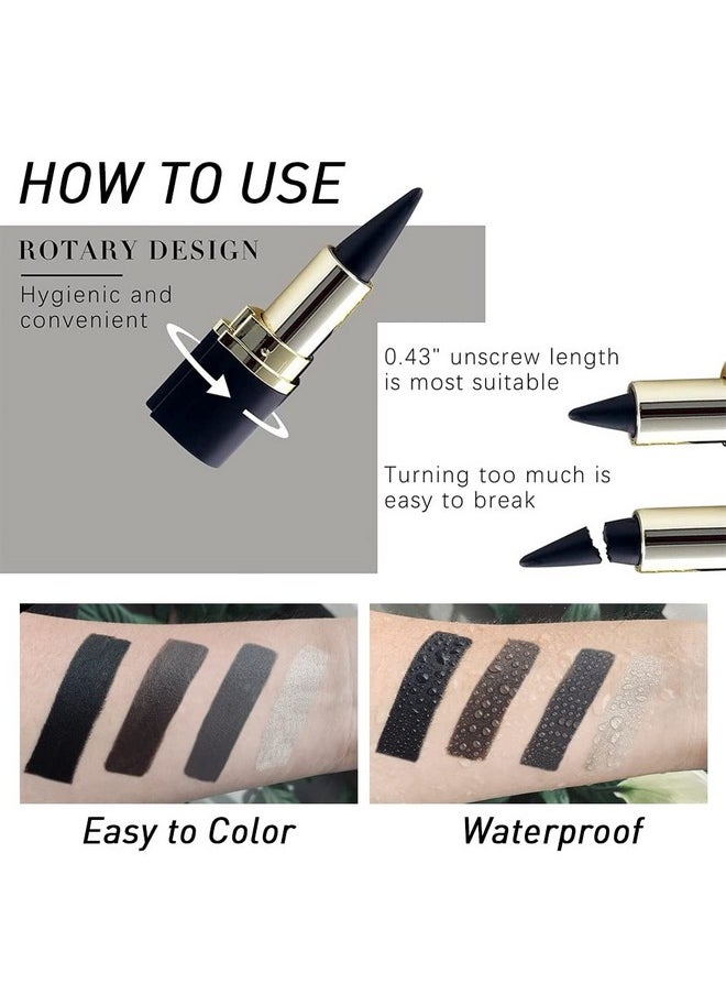 AMY'S DIARY - 2Pcs Black Gel Eyeliner Pencil Set,Natural Cream Eye Liner Waterproof Smudge Proof,Cat Eye Black Smokey Eyeshadow Stick Crayon,Goth Halloween Makeup,Delineador De Ojos Contra El Agua - Image 1