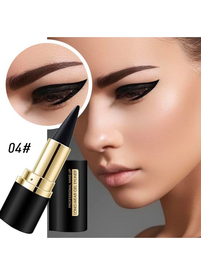 AMY'S DIARY - 2Pcs Black Gel Eyeliner Pencil Set,Natural Cream Eye Liner Waterproof Smudge Proof,Cat Eye Black Smokey Eyeshadow Stick Crayon,Goth Halloween Makeup,Delineador De Ojos Contra El Agua - Image 1