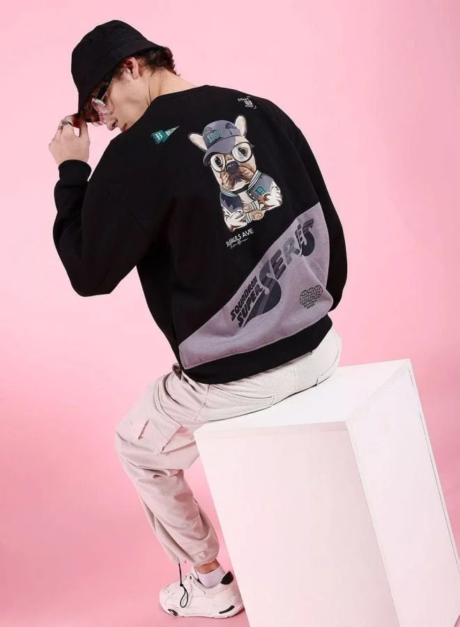 The Indian Garage Co  The Indian Garage Co Men Oversized Fit Placement Print Crew Neck Full Sleeves Sweatshirt  | Best Price UAE