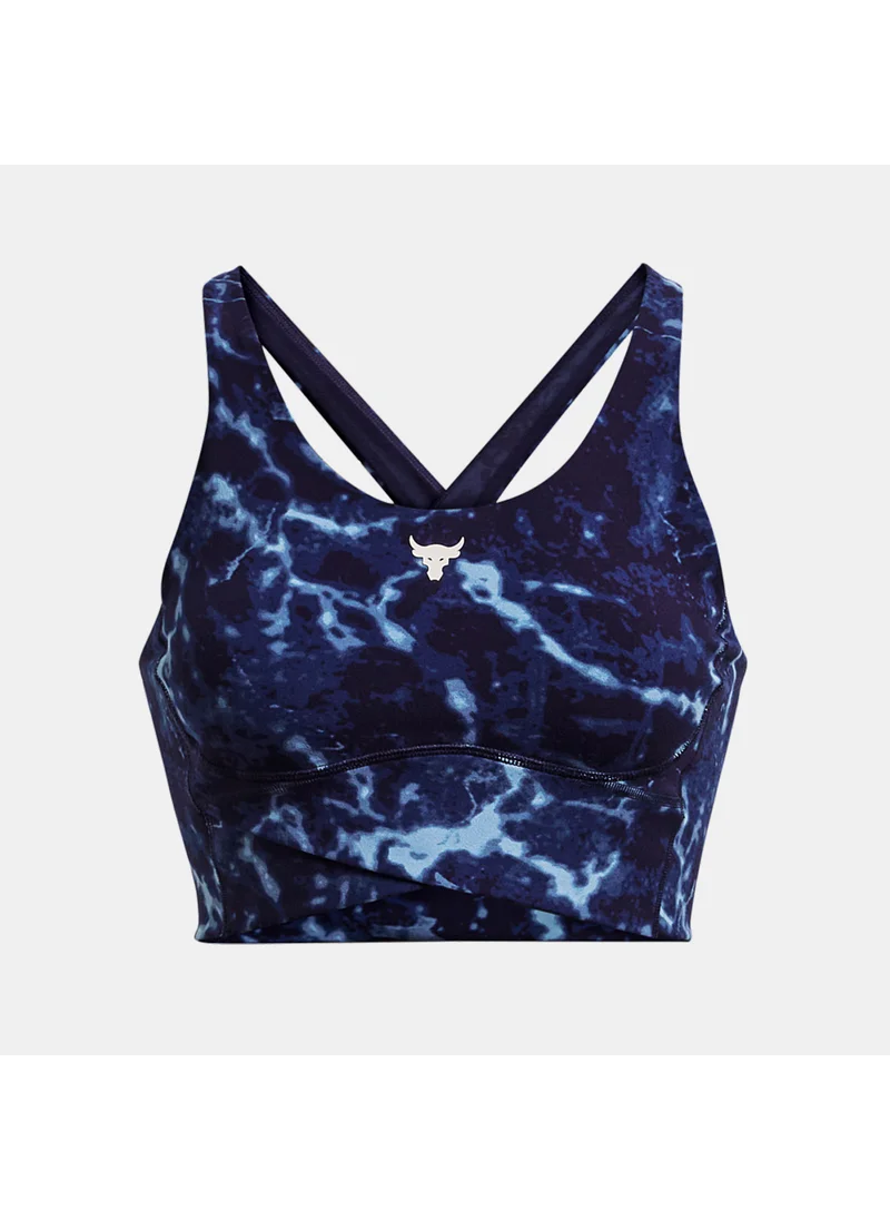 UNDER ARMOUR Women's Project Rock Lets Go Crossover Printed Sports Bra