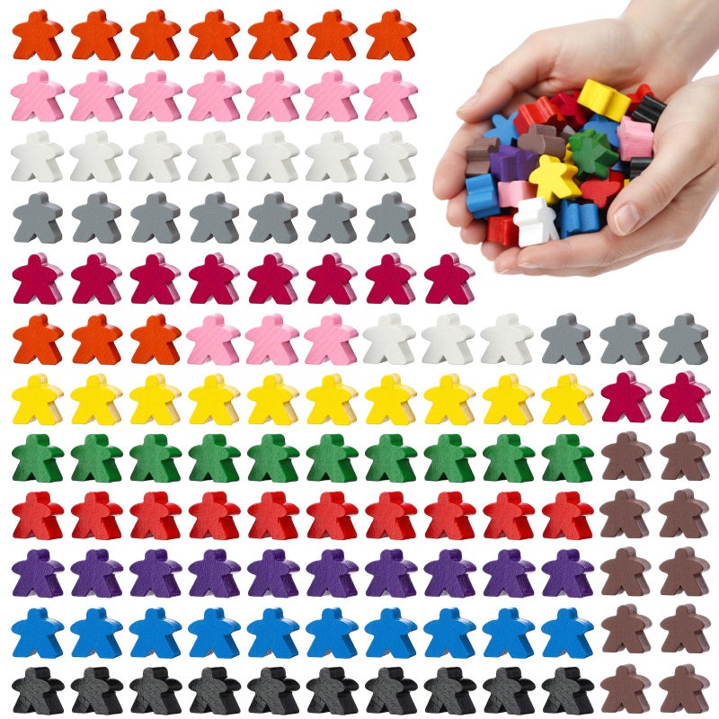 Arrowbash 120 Pcs Wooden Meeples Colorful Meeples Pieces Games Accessories Family Board Game Tokens Player Pieces Creative Projects - Image 3