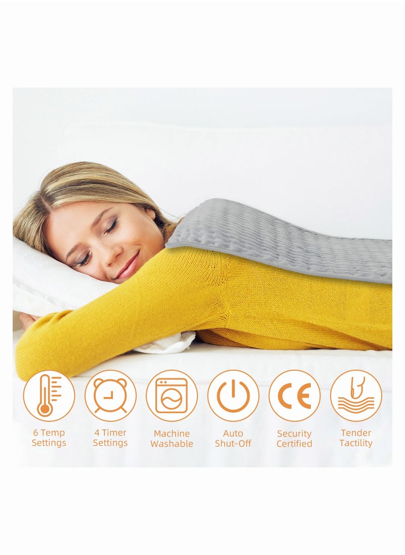 Faylor - Heating Pad Electric for Pain Relief of Back Neck and Shoulder 6 Electric Temperature Options 4 Temperature Settings Auto Shut Off (15.9 x 29.1 inches Heated Pad) - Image 1