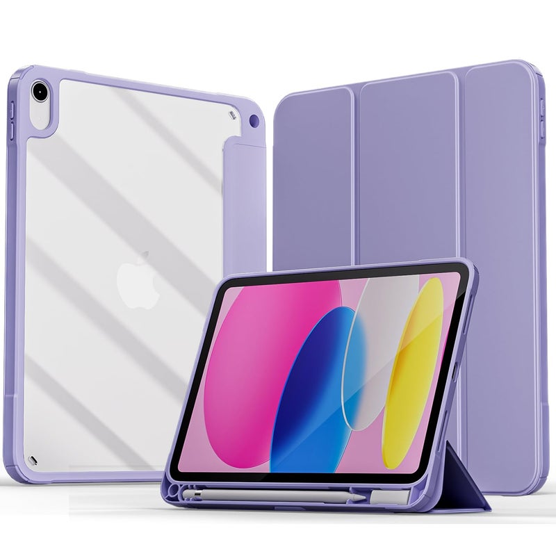 Moca iPad (A16) 11th Generation 11 Inch 202510th Generation Case 2022, iPad 10.9 Inch Case with Clear Transparent Back and TPU Shockproof Frame Cover (ipad 10th Gen 10.9 2022, Lilac Purple) - Image 1