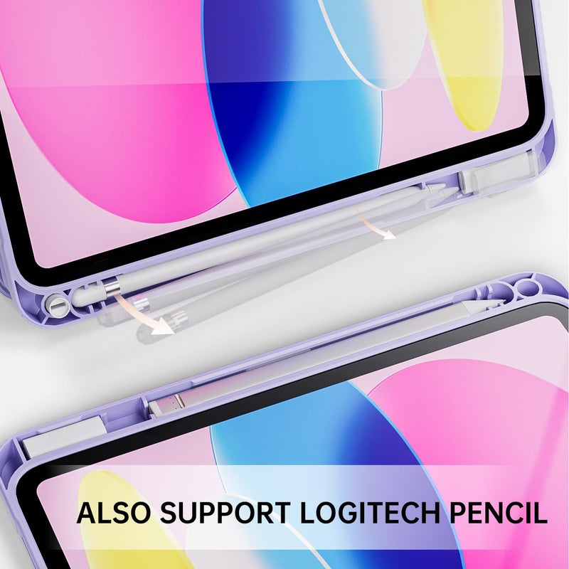 Moca iPad (A16) 11th Generation 11 Inch 202510th Generation Case 2022, iPad 10.9 Inch Case with Clear Transparent Back and TPU Shockproof Frame Cover (ipad 10th Gen 10.9 2022, Lilac Purple) - Image 5