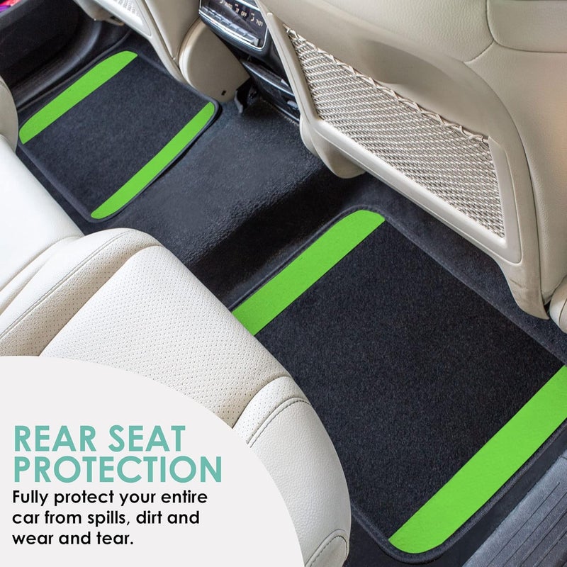 FH Group F14407GREEN Premium Full Set Carpet Floor Mat (Sedan and SUV with Driver Heel Pad Green) - Image 5