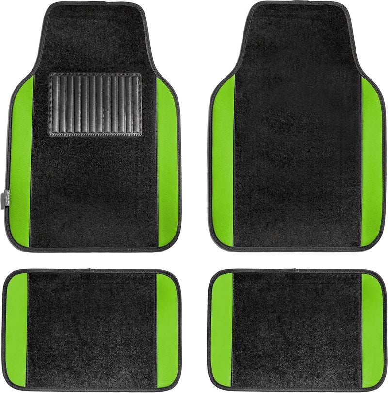 FH Group F14407GREEN Premium Full Set Carpet Floor Mat (Sedan and SUV with Driver Heel Pad Green) - Image 1