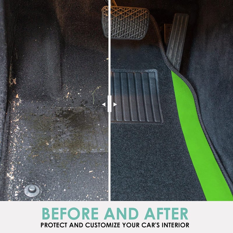 FH Group F14407GREEN Premium Full Set Carpet Floor Mat (Sedan and SUV with Driver Heel Pad Green) - Image 3