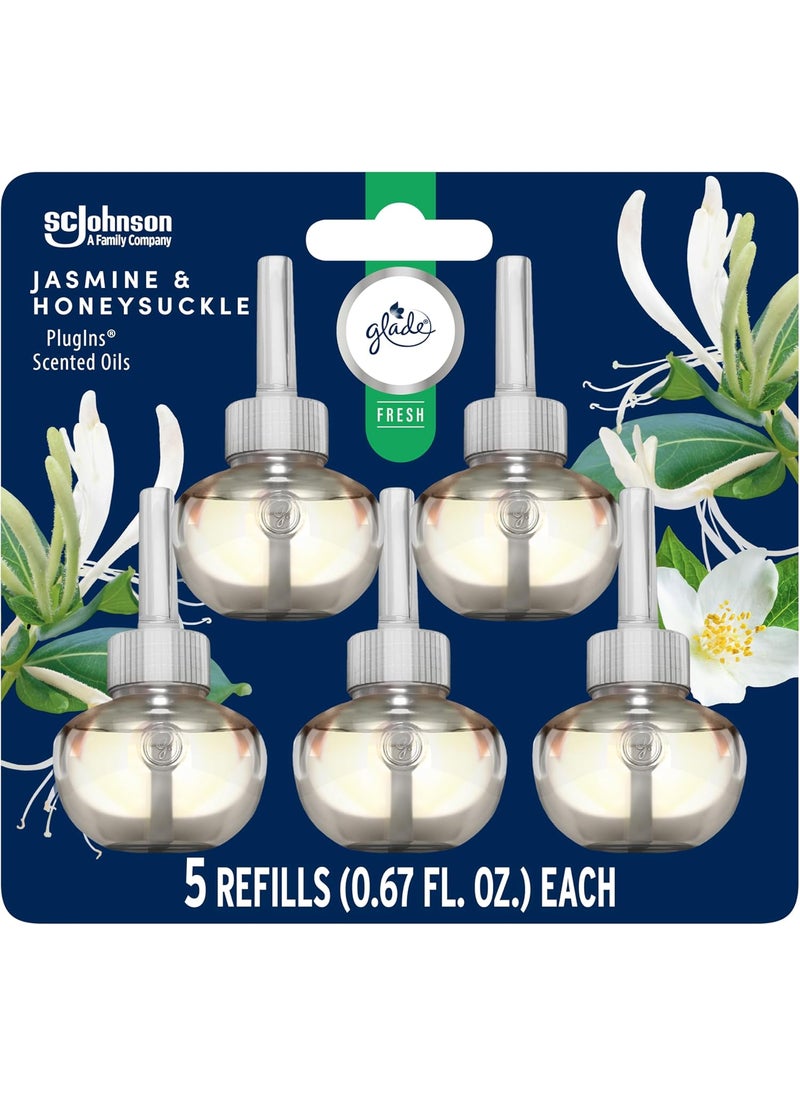 Glade Glade PlugIns Refills Air Freshener Jasmine  Honeysuckle Scented and Essential Oils for Home and Bathroom 067 Fl Oz 5 Count  - Image 1