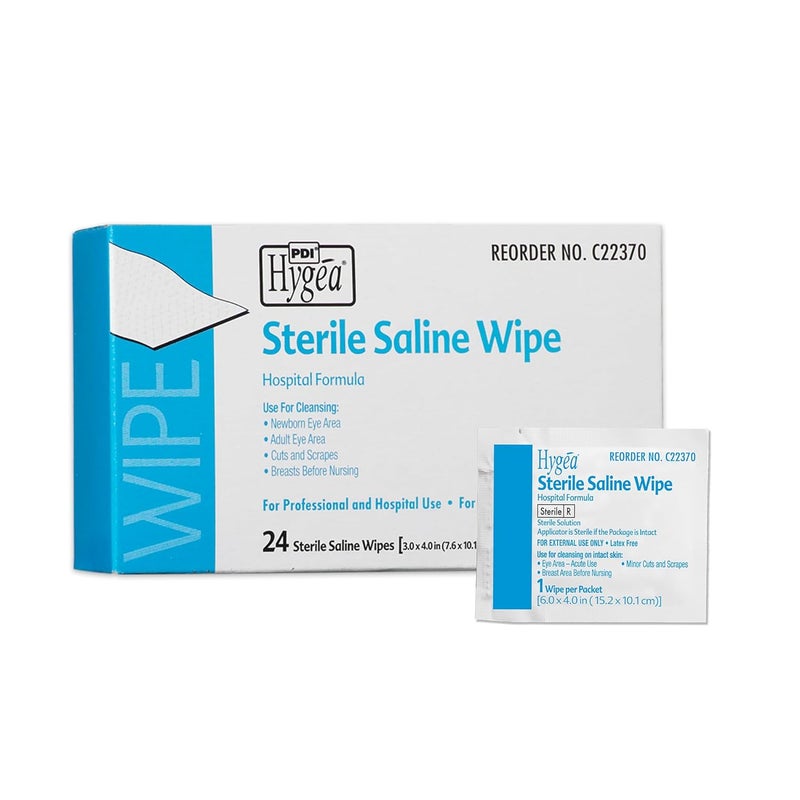 PDI Hygea C22370 Sterile Saline Wipe 6 x 4 24bx - Image 1