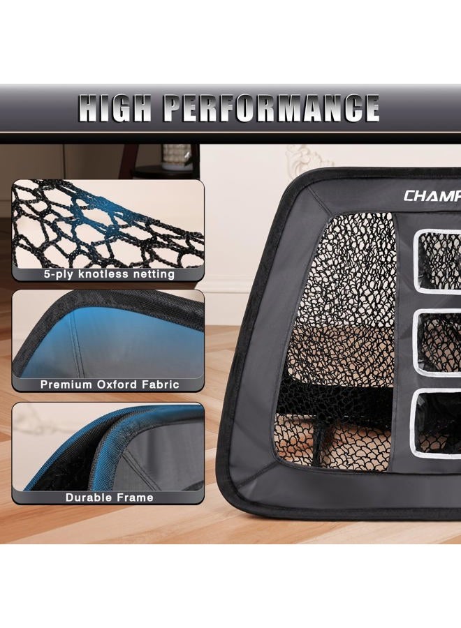 Champkey Double -Sided Golf Chipping Net with Mat and 12 Foam Balls - Professional Golf Practice Net Ideal for Indoor and Outdoor Training - Image 2