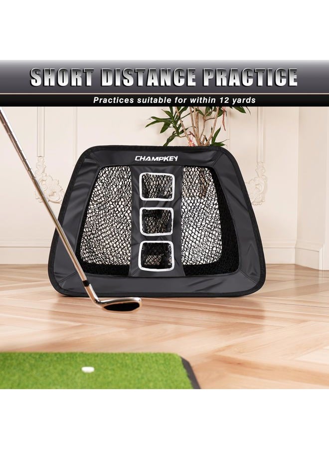Champkey Double -Sided Golf Chipping Net with Mat and 12 Foam Balls - Professional Golf Practice Net Ideal for Indoor and Outdoor Training - Image 3
