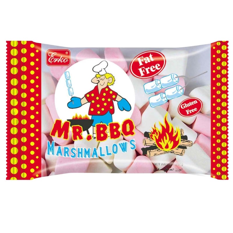 Erko مارشميلو مستر باربكيو من إيركو - خالي من الدهون وخالي من الجلوتين، وردي وأبيض - Image 1