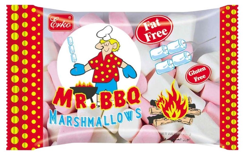 Erko Mr. BBQ Marshmallows by Erko â€“ Fat Free & Gluten Free, Pink & White - Image 1