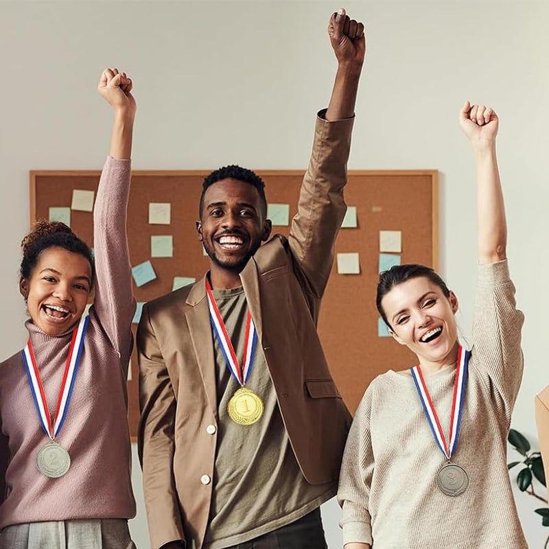 Proberos ® Gold Silver Bronze Award Medals with Ribbons - 1st, 2nd, 3rd Place Winner Medals for Sports Events, Competitions, School Awards, Party Games & Recognition Ceremonies, (Set of 3, 52mm Dia) - Image 5