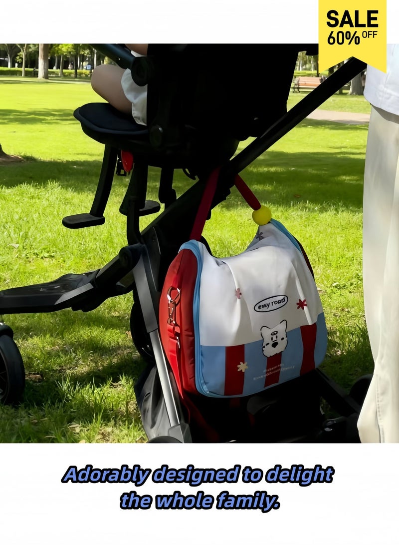 حقيبة حفاضات خفيفة الوزن للنساء - حقيبة أطفال منظمة محمولة وجميلة مع جيب معزول للزجاجة، وسادة تغيير، أحزمة عربة الأطفال، مقبض ناعم للسفر والمستشفى والخروج اليومي - باللون الأحمر - Image 4