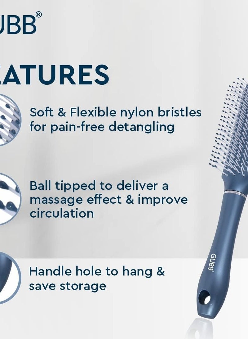 غوب فرشاة تصفيف الشعر من GUBB للرجال والنساء - صففي شعرك بشكل مثالي! شعيرات ناعمة ومرنة - مناسبة لجميع أنواع الشعر - فرشاة شعر مسطحة... - Image 3