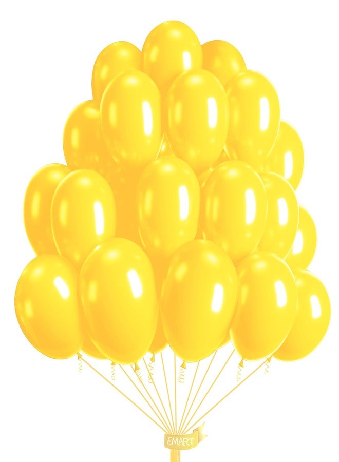 EMART 100pcs Yellow Balloons 12 Inch with Ribbon, Latex Helium Quaility for Birthday, Wedding, Baby Shower, Graduation, Christmas Decor - Image 1