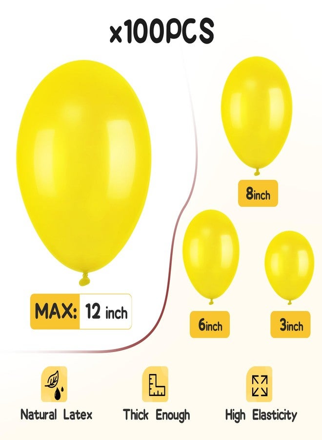 EMART 100pcs Yellow Balloons 12 Inch with Ribbon, Latex Helium Quaility for Birthday, Wedding, Baby Shower, Graduation, Christmas Decor - Image 2