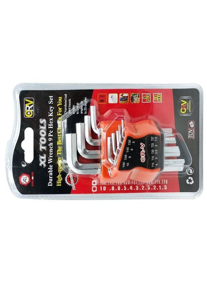 Chromium-Vanadium Allen Key Set Professional Repair Tools Set Hex Key Set -9Pcs