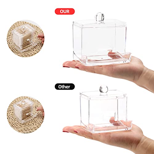 Tbestmax 10oz Qtip Holder Dispenser Big Clear Bathroom Organizer Accessories Decor for Storage-Qtips Cotton Ball Holder Apothecary Jars, Cotton Swabs, Floss Container - Image 3