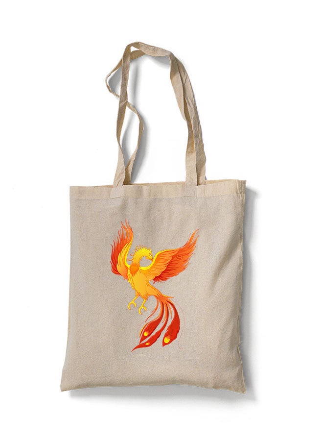 FORZA RAGAZZI - Reusable Eco-Friendly Cotton Canvas Tote Bag/ Shopping/ Shoulder Bag Phoeniox Bird Flying - Image 1