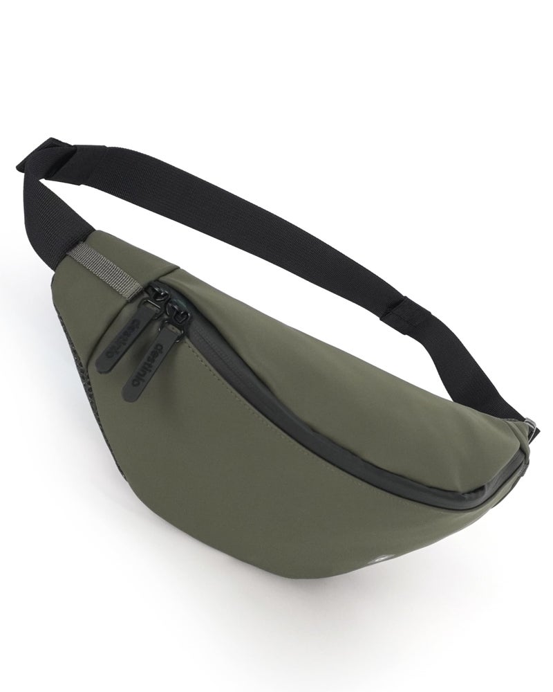 Destinio Waist Bag for Man Woman - Anti Theft, Waterproof Zippers and Back Pocket - Large Travel Waist Pouch, Fanny Pack, Belt & Hip Bag for Hiking, Passport, Gym (Olive Green) - Image 1