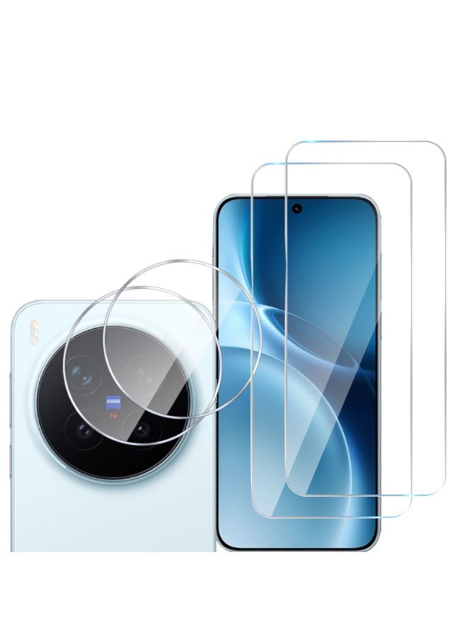 general [2+2 Pack] Compatible with VIVO X300 Pro for Tempered Glass Screen Protector & Camera Lens Protector,HD Full Screen Tempered Glass Film[Anti-Shatter] - Image 1