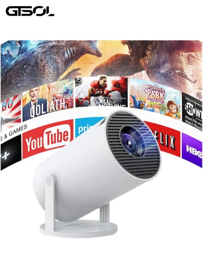 GTSOL - Mini projector, Immersive 4K Smart Portable Projector with Built-In Speakers, Screen Mirroring, and Advanced Connectivity Features for HD Home Cinema Experience - Image 1