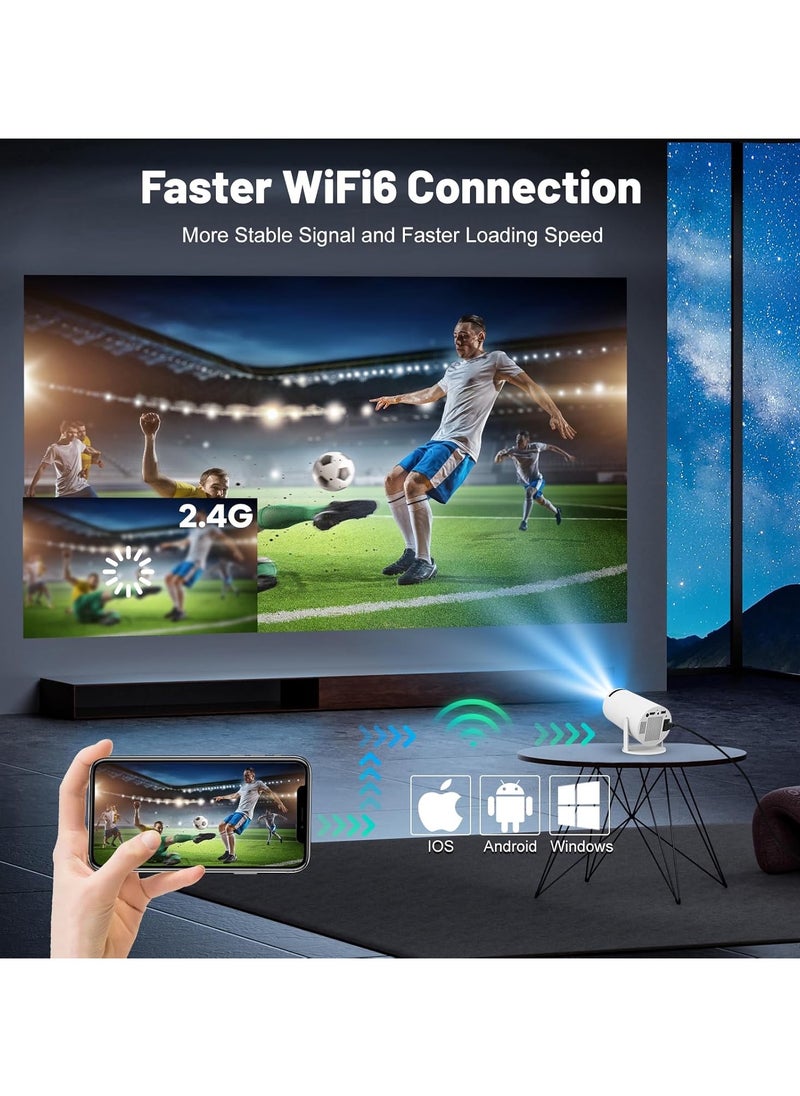 GTSOL - Mini projector, Immersive 4K Smart Portable Projector with Built-In Speakers, Screen Mirroring, and Advanced Connectivity Features for HD Home Cinema Experience - Image 1