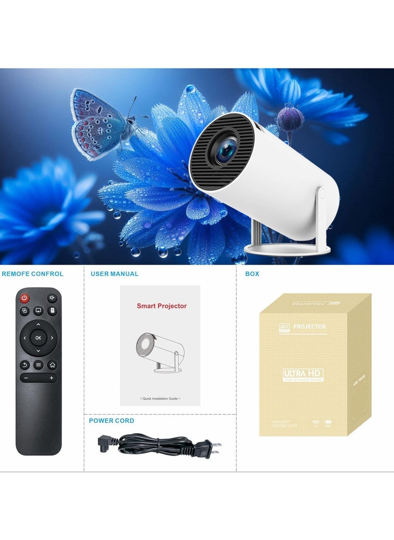 GTSOL - Mini projector, Immersive 4K Smart Portable Projector with Built-In Speakers, Screen Mirroring, and Advanced Connectivity Features for HD Home Cinema Experience - Image 1