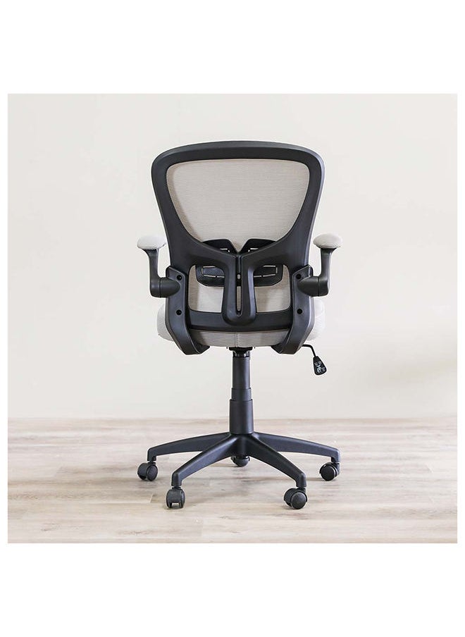 DANUBE HOME Alorica Office Chair Mid Back Ergonomic Gaming Chair Modern Home Desk Computer Chair 360° Swivel Office Chairs Adjustable Lumbar Support L 61 x W 62 x H 95 cm Light Grey  - Image 5