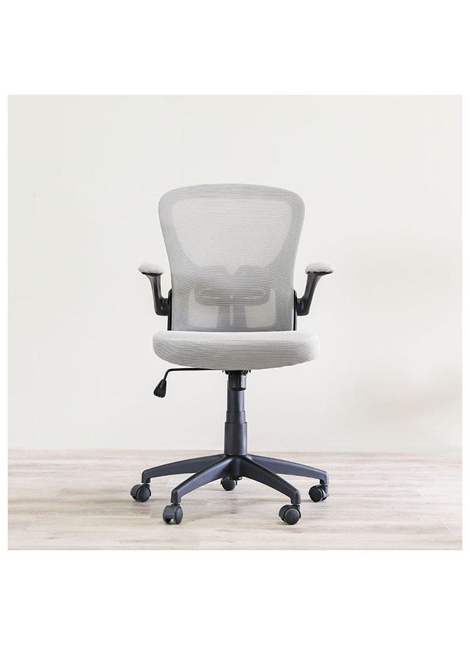 DANUBE HOME Alorica Office Chair Mid Back Ergonomic Gaming Chair Modern Home Desk Computer Chair 360° Swivel Office Chairs Adjustable Lumbar Support L 61 x W 62 x H 95 cm Light Grey  - Image 2