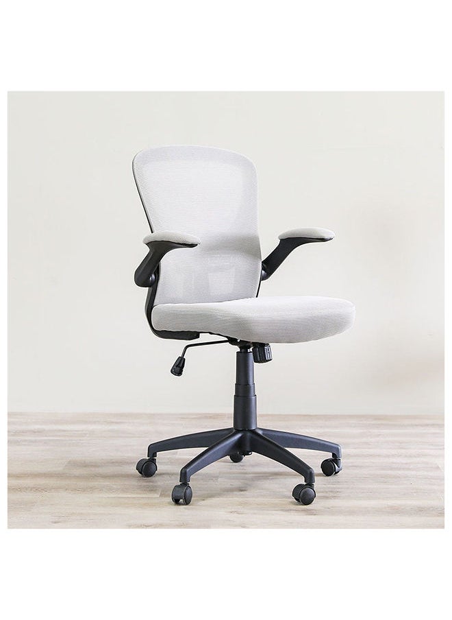 DANUBE HOME Alorica Office Chair Mid Back Ergonomic Gaming Chair Modern Home Desk Computer Chair 360° Swivel Office Chairs Adjustable Lumbar Support L 61 x W 62 x H 95 cm Light Grey  - Image 3