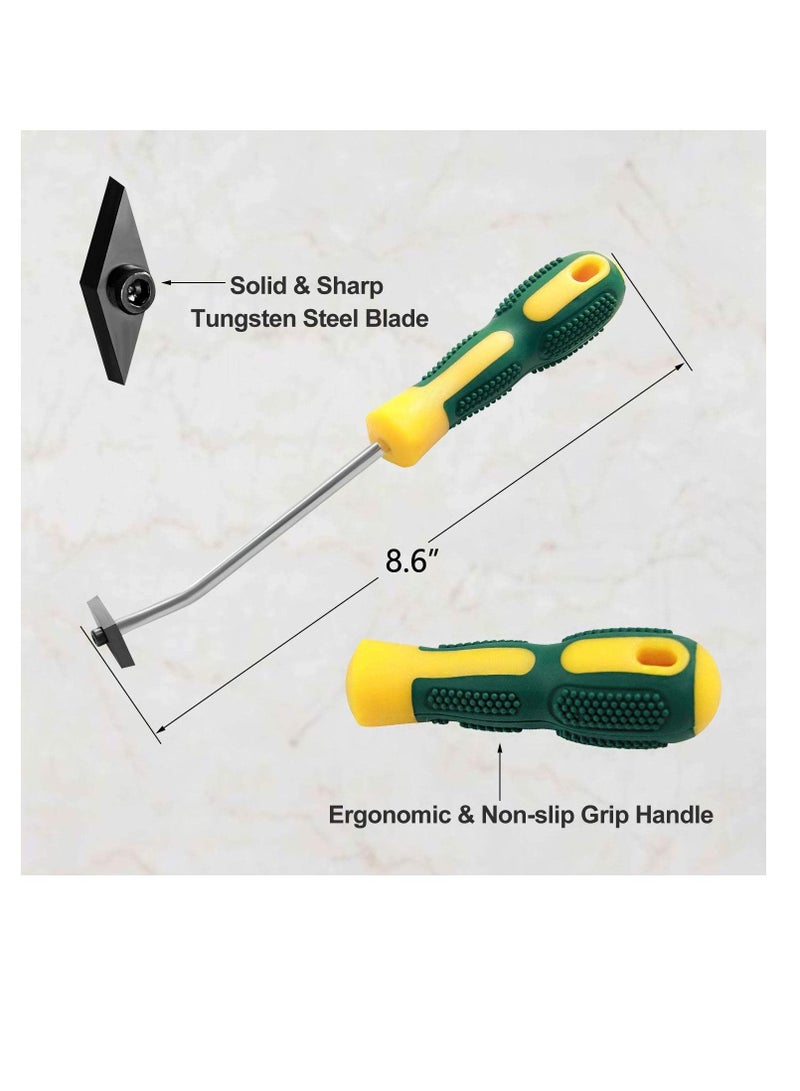 Tile Grout Removal Tool, KASTWAVE Caulking Removal Tool Detachable Tungsten Steel Blades Tile Joints Seams Scraper Corners Grout Caulking Cleaner Remover Tile Removal Tool for Tile - 2 Pack - Image 4
