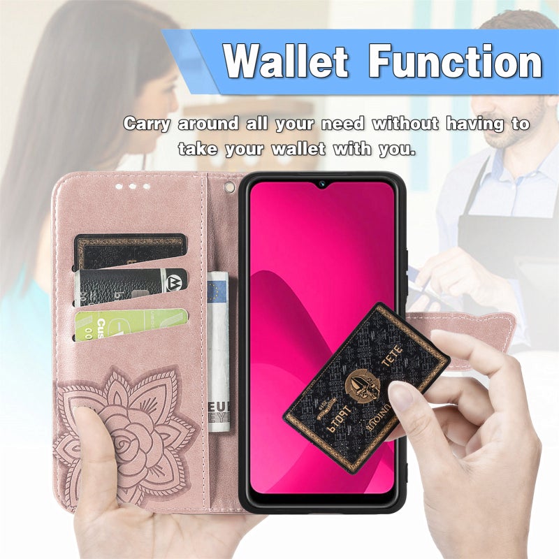 HuHa Protective Cover For Nothing Phone 2a Plus Butterfly Love Flower Embossed Leather Phone Case(Blue) - Image 5